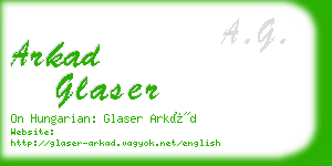 arkad glaser business card